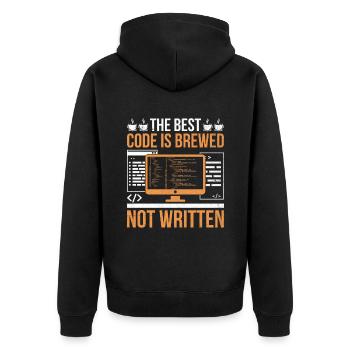 Café Codage Programmeur Codeur Développeur Nerd Coff - Veste à capuche bio Premium Unisexe - noir - Dos - Nico (187cm)