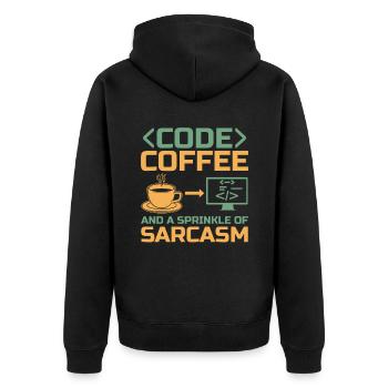 Café Codage Programmeur Codeur Développeur Nerd Coff - Veste à capuche bio Premium Unisexe - noir - Dos - Nico (187cm)