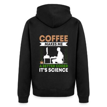 Café Codage Programmeur Codeur Développeur Nerd Coff - Veste à capuche bio Premium Unisexe - noir - Dos - Nico (187cm)