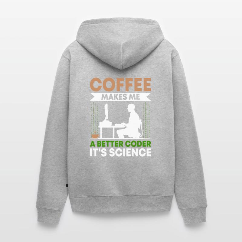 Kaffee-Codierung Programmierer Programmierer Entwickler Nerd Coff Unisex Premium Bio Zip Hoodie