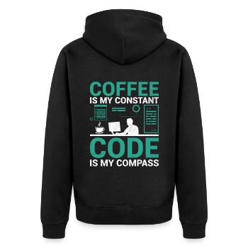Café Codage Programmeur Codeur Développeur Nerd Coff - Veste à capuche bio Premium Unisexe - noir - Dos - Nico (187cm)