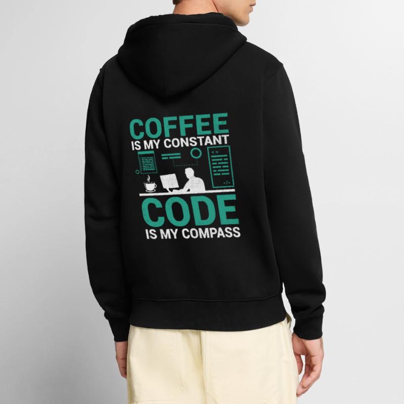 Kaffee-Codierung Programmierer Programmierer Entwickler Nerd Coff Unisex Premium Bio Zip Hoodie