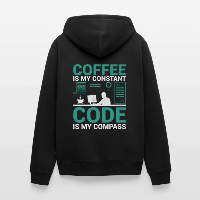 Kaffee-Codierung Programmierer Programmierer Entwickler Nerd Coff Unisex Premium Bio Zip Hoodie