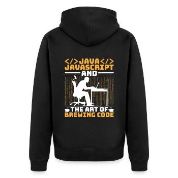 Café Codage Programmeur Codeur Développeur Nerd Coff - Veste à capuche bio Premium Unisexe - noir - Dos - Nico (187cm)