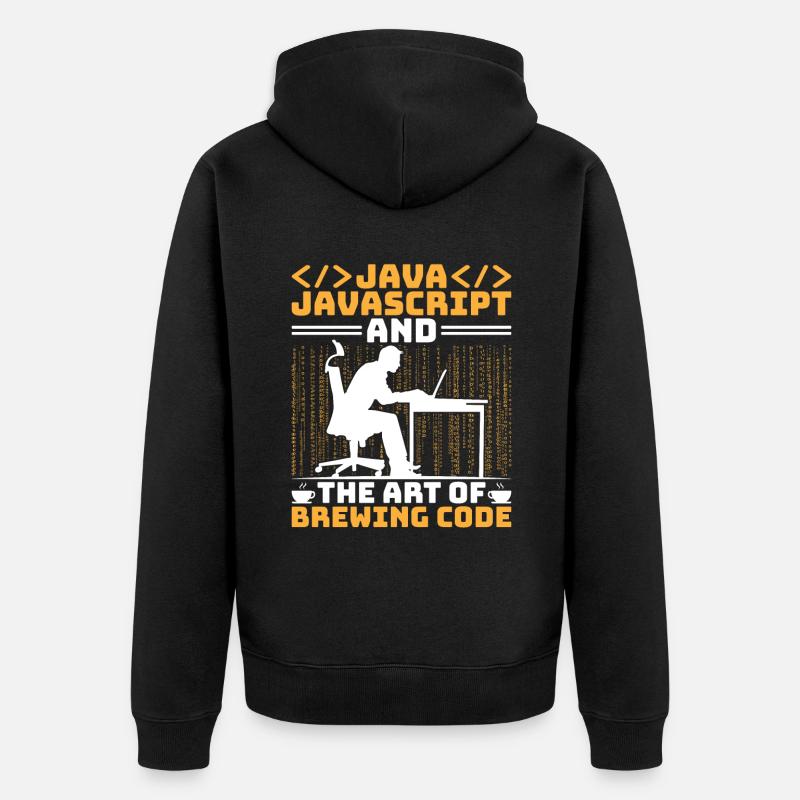 Café Codage Programmeur Codeur Développeur Nerd Coff - Veste à capuche bio Premium Unisexe - noir