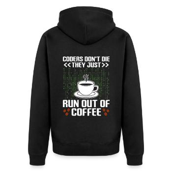 Café Codage Programmeur Codeur Développeur Nerd Coff - Veste à capuche bio Premium Unisexe - noir - Dos - Nico (187cm)