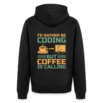 Café Codage Programmeur Codeur Développeur Nerd Coff - Veste à capuche bio Premium Unisexe - noir - Dos - Nico (187cm)