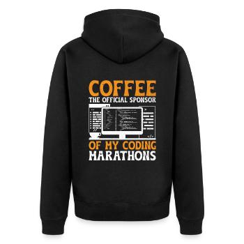 Café Codage Programmeur Codeur Développeur Nerd Coff - Veste à capuche bio Premium Unisexe - noir - Dos - Nico (187cm)
