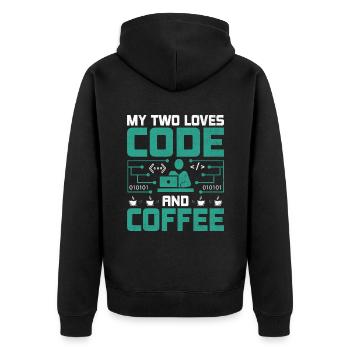 Café Codage Programmeur Codeur Développeur Nerd Coff - Veste à capuche bio Premium Unisexe - noir - Dos - Nico (187cm)