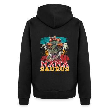 Dino Mamasaurus Mama Momsaurus T Rex - Veste à capuche bio Premium Unisexe - noir - Dos - Nico (187cm)