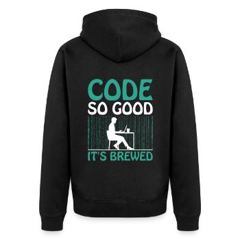 Café Codage Programmeur Codeur Développeur Nerd Coff - Veste à capuche bio Premium Unisexe - noir - Dos - Nico (187cm)