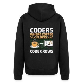 Café Codage Programmeur Codeur Développeur Nerd Coff - Veste à capuche bio Premium Unisexe - noir - Dos - Nico (187cm)