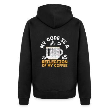 Café Codage Programmeur Codeur Développeur Nerd Coff - Veste à capuche bio Premium Unisexe - noir - Dos - Nico (187cm)