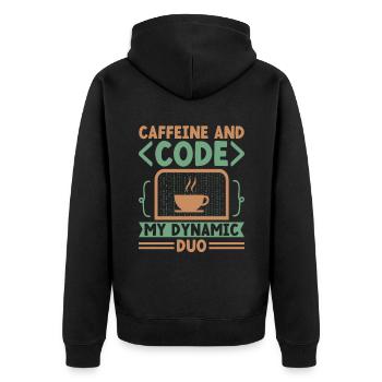 Café Codage Programmeur Codeur Développeur Nerd Coff - Veste à capuche bio Premium Unisexe - noir - Dos - Nico (187cm)