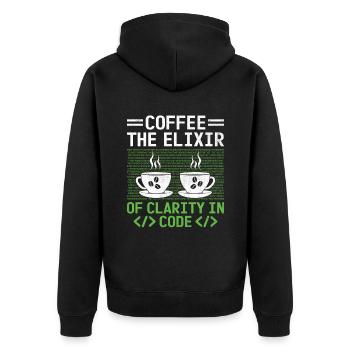 Café Codage Programmeur Codeur Développeur Nerd Coff - Veste à capuche bio Premium Unisexe - noir - Dos - Nico (187cm)