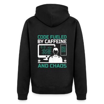 Café Codage Programmeur Codeur Développeur Nerd Coff - Veste à capuche bio Premium Unisexe - noir - Dos - Nico (187cm)