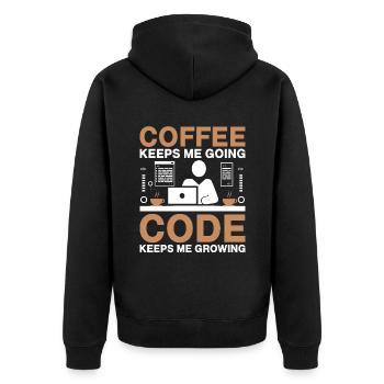 Café Codage Programmeur Codeur Développeur Nerd Coff - Veste à capuche bio Premium Unisexe - noir - Dos - Nico (187cm)