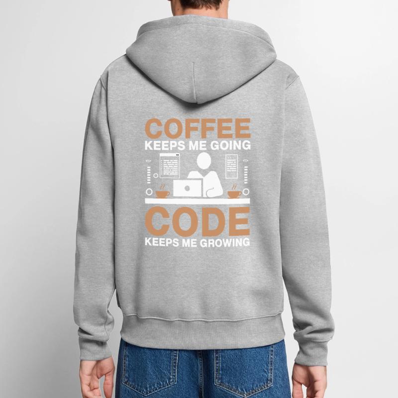 Kaffee-Codierung Programmierer Programmierer Entwickler Nerd Coff Unisex Premium Bio Zip Hoodie