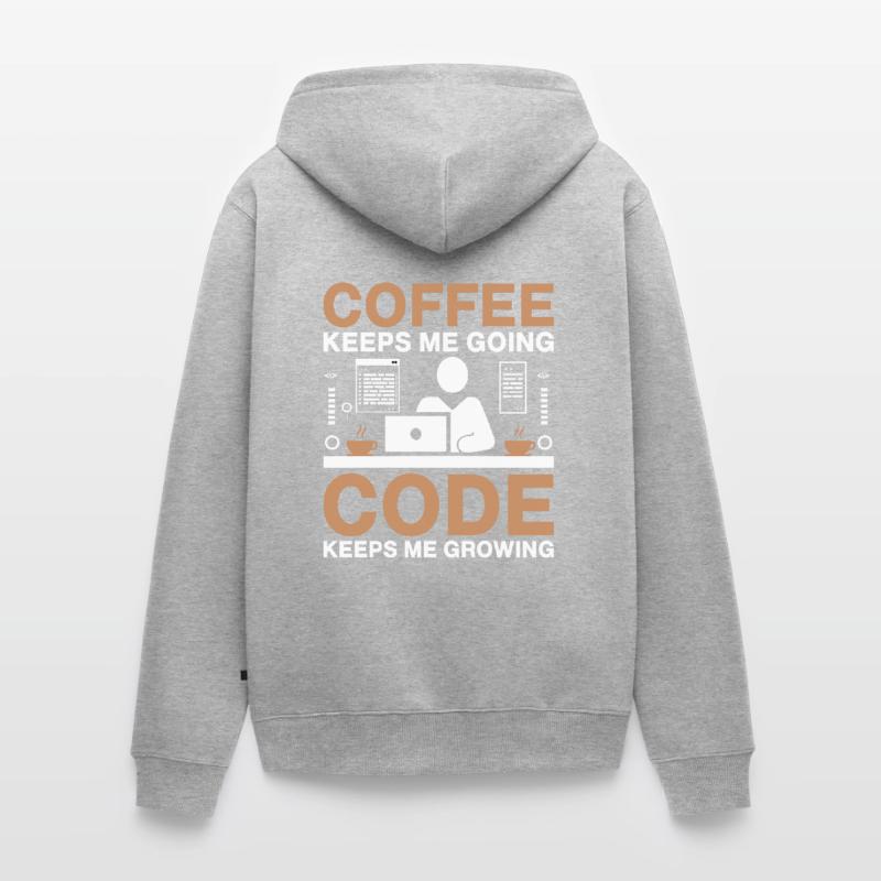 Kaffee-Codierung Programmierer Programmierer Entwickler Nerd Coff Unisex Premium Bio Zip Hoodie