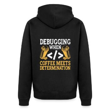 Café Codage Programmeur Codeur Développeur Nerd Coff - Veste à capuche bio Premium Unisexe - noir - Dos - Nico (187cm)