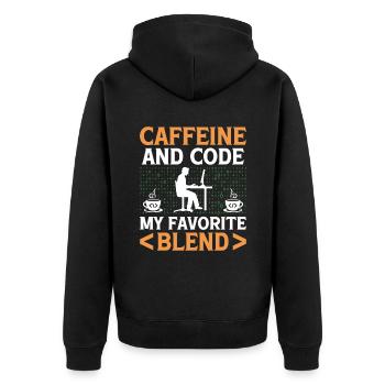 Café Codage Programmeur Codeur Développeur Nerd Coff - Veste à capuche bio Premium Unisexe - noir - Dos - Nico (187cm)
