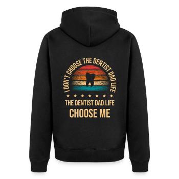 Der Zahnarzt Dad Life Choose Me Dentalhygienikerin de - Unisex Premium Bio Zip Hoodie - Schwarz - Hinten - Nico (187cm)
