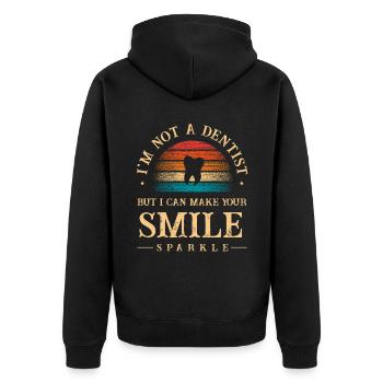 Je ne suis pas dentiste, mais je peux faire briller votre sourire - Veste à capuche bio Premium Unisexe - noir - Dos - Nico (187cm)