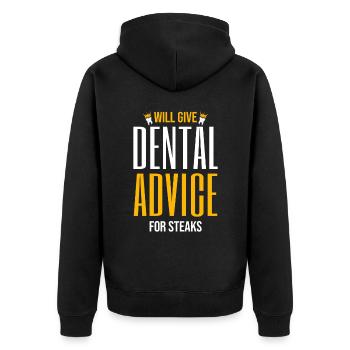 Donnera des conseils dentaires pour les steaks Dentiste Dentiste - Veste à capuche bio Premium Unisexe - noir - Dos - Nico (187cm)