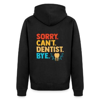 Tut mir leid, dass Zahnarzt Bye Zahnheilkunde Zahnhöhle - Unisex Premium Bio Zip Hoodie - Schwarz - Hinten - Nico (187cm)