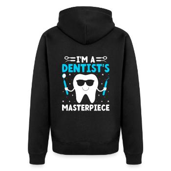 Ich bin ein Meisterwerk des Zahnarztes Zahnarzt Zahnarzt Zahnarzt - Unisex Premium Bio Zip Hoodie - Schwarz - Hinten - Nico (187cm)