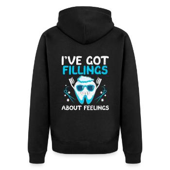 J’ai des obturations sur la dentisterie dentaire Feelings - Veste à capuche bio Premium Unisexe - noir - Dos - Nico (187cm)