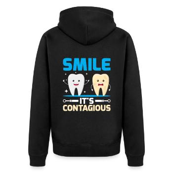 Souriez c’est contagieux dentiste dentiste dentisterie dentaire - Veste à capuche bio Premium Unisexe - noir - Dos - Nico (187cm)