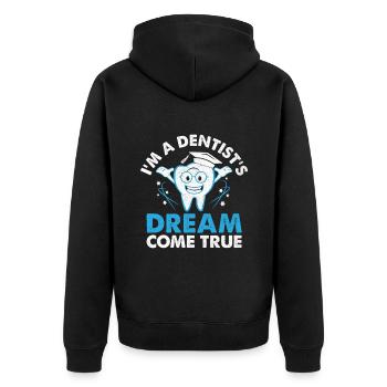 Ich bin der Traum eines Zahnarztes, der wahr wird Zahnzahnarzt Höhle - Unisex Premium Bio Zip Hoodie - Schwarz - Hinten - Nico (187cm)