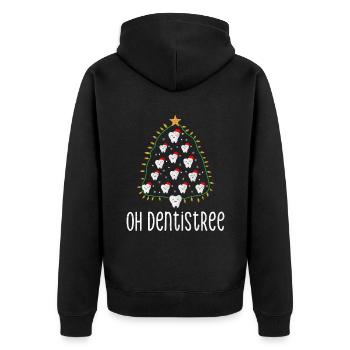Oh Dentistree Weihnachten Zahnheilkunde Zahnärzte - Unisex Premium Bio Zip Hoodie - Schwarz - Hinten - Nico (187cm)