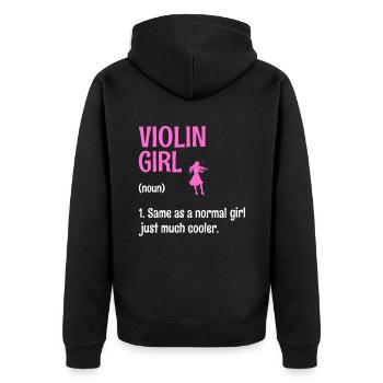 Violin Girl Same As A Normal Girl Juste Beaucoup Plus Cool - Veste à capuche bio Premium Unisexe - noir - Dos - Nico (187cm)
