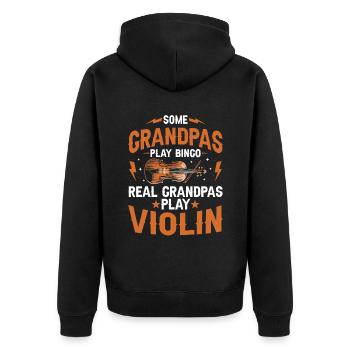Certains grands-pères jouent au bingo De vrais grands-pères jouent du violon - Veste à capuche bio Premium Unisexe - noir - Dos - Nico (187cm)