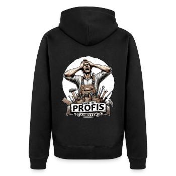 Une fois que j’ai travaillé avec des professionnels Charpentier - Veste à capuche bio Premium Unisexe - noir - Dos - Nico (187cm)
