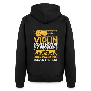 Le violon résout la plupart de mes problèmes Viole de promenade de chien - Veste à capuche bio Premium Unisexe - noir - Dos - Nico (187cm)