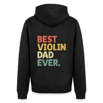 Bester Violinvater aller Zeiten Geiger Instrument Violinis - Unisex Premium Bio Zip Hoodie - Schwarz - Hinten - Nico (187cm)