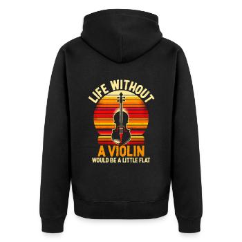 La vie sans violon serait un petit viol plat - Veste à capuche bio Premium Unisexe - noir - Dos - Nico (187cm)