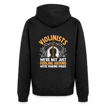 Violonistes, nous ne nous contentons pas de bricoler, nous sommes ma - Veste à capuche bio Premium Unisexe - noir - Dos - Nico (187cm)