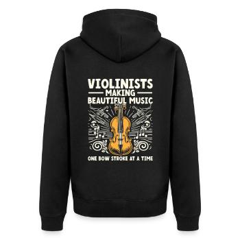 Violonistes faisant de la belle musique Un coup d’archet A - Veste à capuche bio Premium Unisexe - noir - Dos - Nico (187cm)