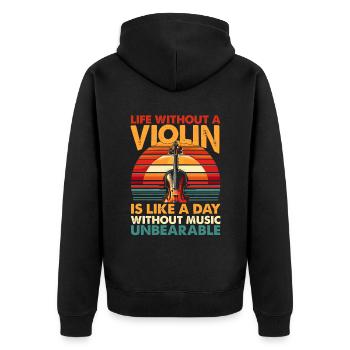 La vie sans violon est comme une journée sans musique - Veste à capuche bio Premium Unisexe - noir - Dos - Nico (187cm)