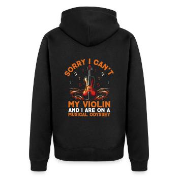Tut mir leid, dass ich meine Geige nicht kann und ich bin auf einer Musical-Ody - Unisex Premium Bio Zip Hoodie - Schwarz - Hinten - Nico (187cm)