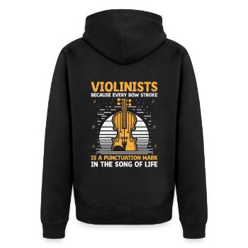 Violonistes Parce que chaque coup d’archet est un punctuati - Veste à capuche bio Premium Unisexe - noir - Dos - Nico (187cm)
