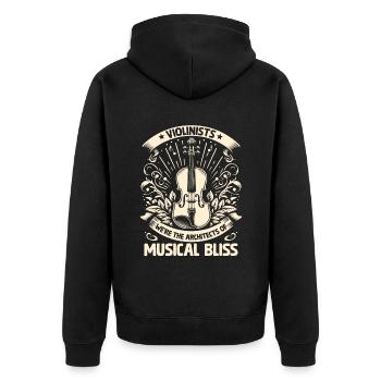 Geiger Wir sind die Architekten von Musical Bliss V - Unisex Premium Bio Zip Hoodie - Schwarz - Hinten - Nico (187cm)