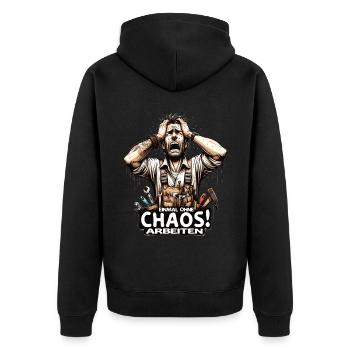 Artisans Travailler sans chaos pour une fois - Veste à capuche bio Premium Unisexe - noir - Dos - Nico (187cm)