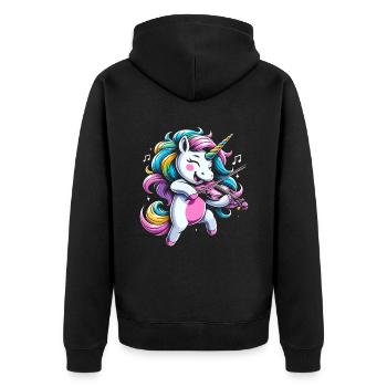 Licorne Violon Instrument Violoniste Violon Violon - Veste à capuche bio Premium Unisexe - noir - Dos - Nico (187cm)