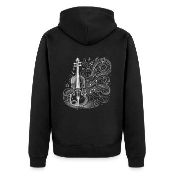 Violine Instrument Geiger Geiger Geiger Geiger - Unisex Premium Bio Zip Hoodie - Schwarz - Hinten - Nico (187cm)