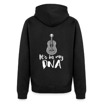 Es liegt in meiner DNA Geige Instrument Geigerin Violini - Unisex Premium Bio Zip Hoodie - Schwarz - Hinten - Nico (187cm)